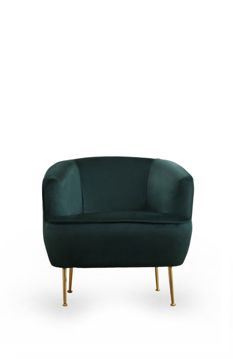 Atelier Del Sofa Sillón Orejero Verde Patas Doradas 83x75x72 cm